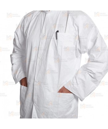 Bata TYVEK 500 cuello mao, corchetes y bolsillos (Tipo PB6)