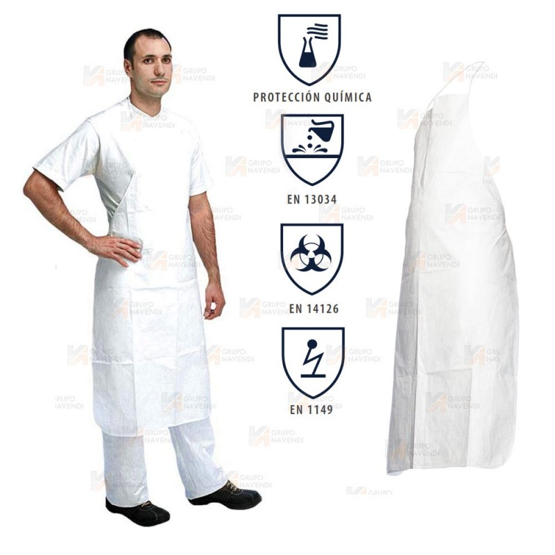 Delantal Tyvek 500 protección química y biológica Tipo 6