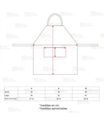 Delantal infantil con peto de color liso y bolsillos