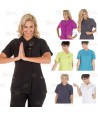 Chaqueta sanitaria abierta de microfibra para mujer color negro