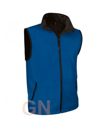 Chaleco softshell bicolor tricapa color royal