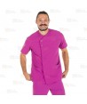 Chaqueta sanitaria abierta de microfibra para caballero color malva