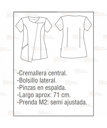 Casaca de microfibra de manga corta con cremallera