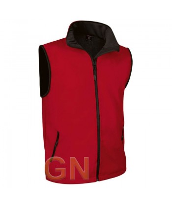 Chaleco softshell bicolor tricapa color rojo