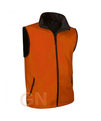 Chaleco softshell bicolor tricapa color naranja