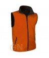 Chaleco softshell bicolor tricapa color naranja