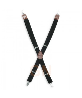 Tirantes  con cuatro pinzas de color negro para delantales y pantalones