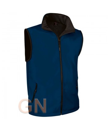 Chaleco softshell bicolor tricapa color marino