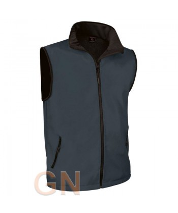 Chaleco softshell bicolor tricapa color gris carbón