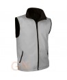 Chaleco softshell bicolor tricapa color beige arena