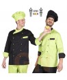 Chaqueta de cocina de maga 3/4 con botones chupete