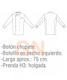 Chaqueta de cocina de maga 3/4 con botones chupete