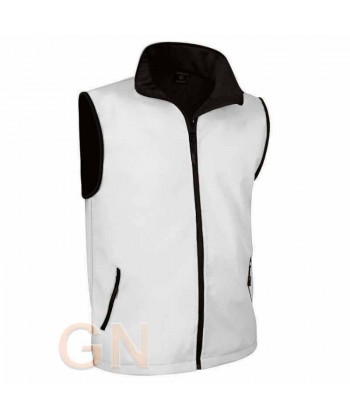 Chaleco softshell bicolor tricapa color blanco
