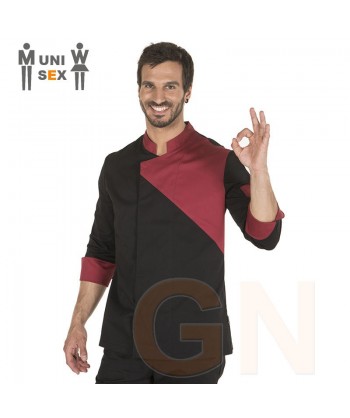 Chaqueta de cocina de maga 3/4 con corchetes