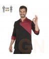 Chaqueta de cocina de maga 3/4 con corchetes