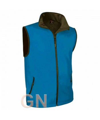 Chaleco softshell bicolor tricapa color azul