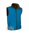 Chaleco softshell bicolor tricapa color azul