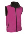 Chaleco softshell bicolor tricapa color magenta