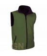 Chaleco softshell bicolor tricapa color verde militar