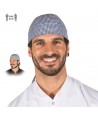 Gorro bandana de cuadritos azules y cuadros grises