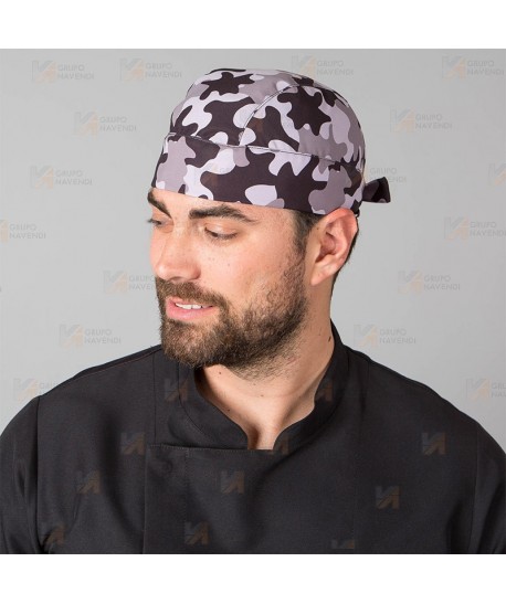 Gorro pirata de cocina en microfibra estampada camuflaje