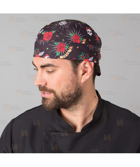 Gorro pirata de cocina en microfibra estampada