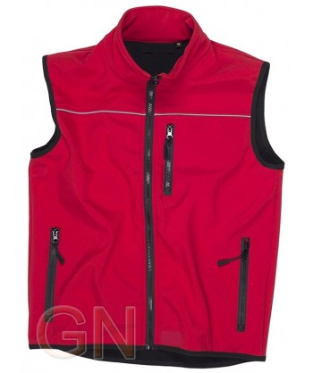 Chaleco softshell color rojo