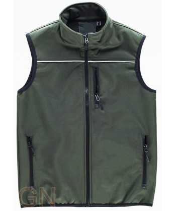 Chaleco softshell color verde caza