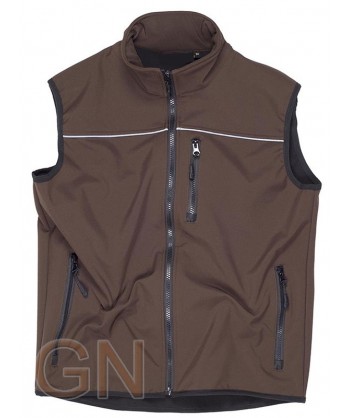 Chaleco softshell color marrón