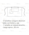 Delantal corto de loneta a rayas con bolsillos desmontables