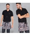 Delantal corto estampado letras con un bolsillo