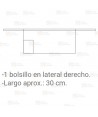 Delantal corto estampado letras con un bolsillo