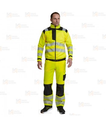 Pantalón bicolor de alta visibilidad muy grueso con cintas segmentadas