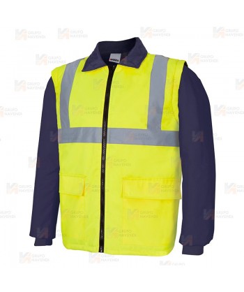 Parka bicolor de alta visibilidad desmontable 4 en 1