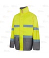 Parka alta visibilidad bicolor acolchada e impermeable color amarillo flúor/gris