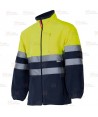 Chaqueta polar bicolor de alta visibilidad color amarillo flúor y marino