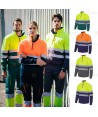 Sudadera alta visibilidad bicolor con media cremallera