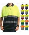 Polo de alta visibilidad bicolor de manga corta en tejido técnico