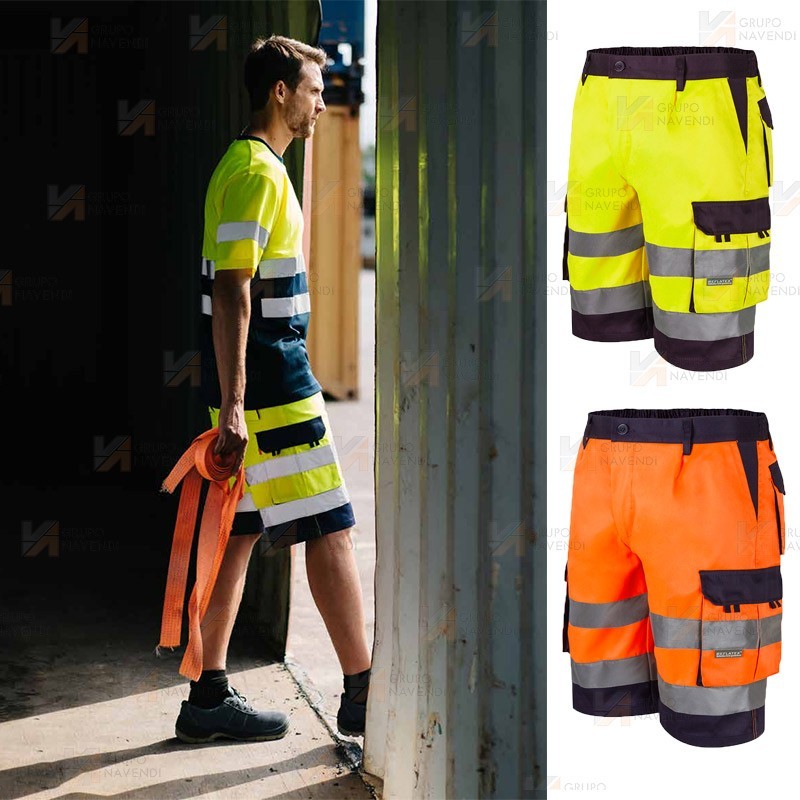 Bermudas de alta visibilidad multibolsillos