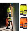 Bermudas de alta visibilidad multibolsillos
