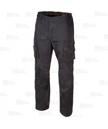 Pantalón de trabajo multibolsillos con refuerzos en tejido canvas en color negro