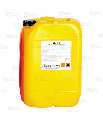 Detergente de uso profesional, alcalino, totalmente soluble en agua.