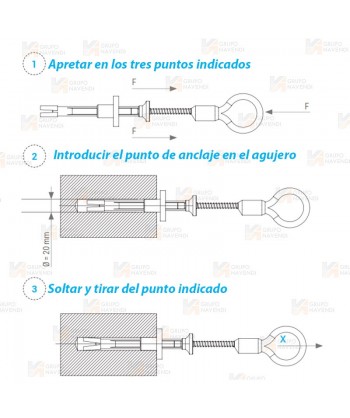 Punto de anclaje reutilizable para estructuras de cemento