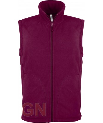 Chaleco de forro polar para hombre color burdeos