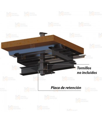 Poste de anclaje telescópico para techos para fijación en lateral de la viga