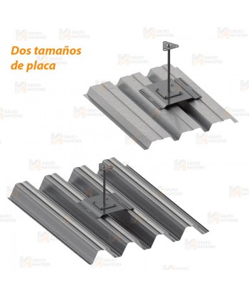 Poste de anclaje de acero inox. para fijar en techos de chapa