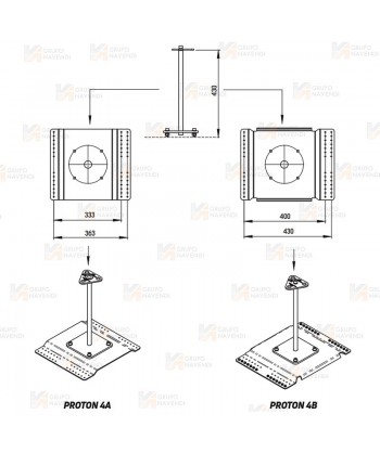 Poste de anclaje de acero inox. para fijar en techos de chapa