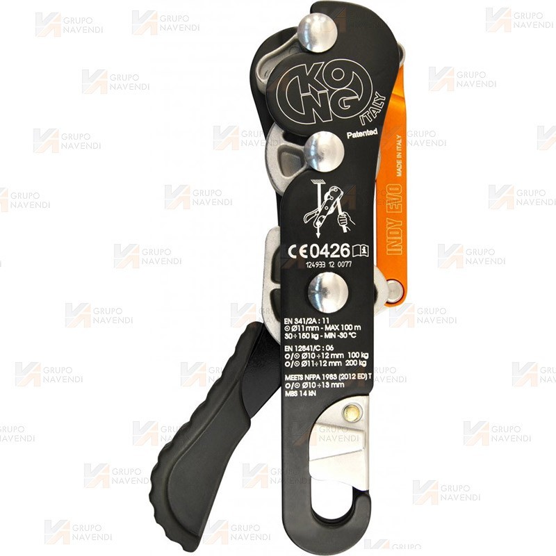 Descendedor ascendedor Indy Evo Plus con autobloqueo y sistema antipánico para cuerdas