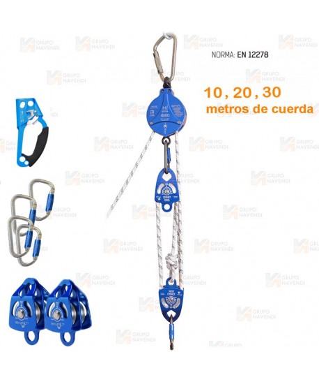 Dispositivo Alf de poleas para evacuación y de rescate