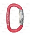 Mosquetón ovalado de aluminio Twist Lock color rojo